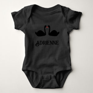 Gothic Wedding Kissing Black Swans Individuelle Na Baby Strampler