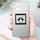 Gothic Wedding Kissing Ravens Custom Aufkleber (Telefon)