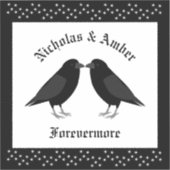 Gothic Wedding Kissing Ravens Custom Aufkleber (Vorderseite)