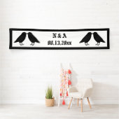 Gothic Wedding Kissing Ravens Custom Banner (Insitu)