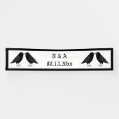 Gothic Wedding Kissing Ravens Custom Banner (Horizontal)