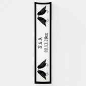 Gothic Wedding Kissing Ravens Custom Banner (Vertikal)