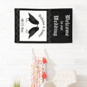 Gothic Wedding Kissing Ravens Custom Banner (Insitu)
