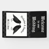 Gothic Wedding Kissing Ravens Custom Banner (Horizontal)