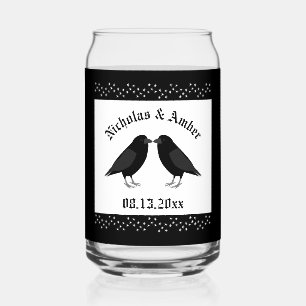 Gothic Wedding Kissing Ravens Custom Dosenglas