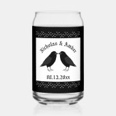 Gothic Wedding Kissing Ravens Custom Dosenglas (Rückseite)