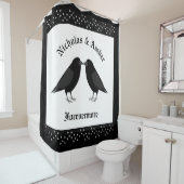 Gothic Wedding Kissing Ravens Custom Duschvorhang (Beispiel)