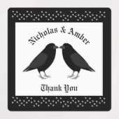 Gothic Wedding Kissing Ravens Custom Etiketten (Design 1)