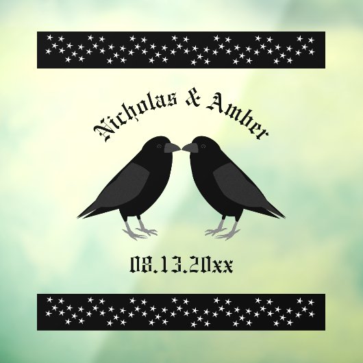 Gothic Wedding Kissing Ravens Custom Fensteraufkleber (Blatt 3)