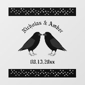 Gothic Wedding Kissing Ravens Custom Fensteraufkleber (Blatt)