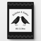Gothic Wedding Kissing Ravens Custom Fotoplatte (Vorderseite)