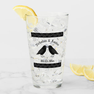 Gothic Wedding Kissing Ravens Custom Glas