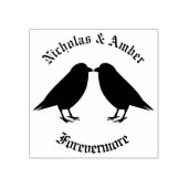 Gothic Wedding Kissing Ravens Custom Gummistempel (Prägung)