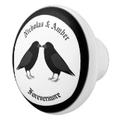 Gothic Wedding Kissing Ravens Custom Keramikknauf (Rechts)