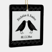 Gothic Wedding Kissing Ravens Custom Keramikornament (Rechts)