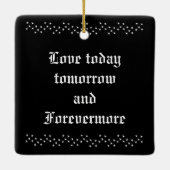 Gothic Wedding Kissing Ravens Custom Keramikornament (Rückseite)