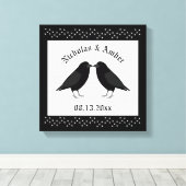 Gothic Wedding Kissing Ravens Custom Leinwanddruck (Insitu (Holzboden))