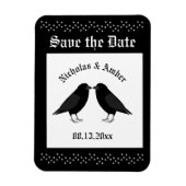 Gothic Wedding Kissing Ravens Custom Magnet (Vertikal)