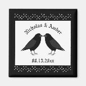Gothic Wedding Kissing Ravens Custom Magnet (Vorne)