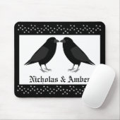 Gothic Wedding Kissing Ravens Custom Mousepad (Mit Mouse)