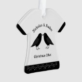 Gothic Wedding Kissing Ravens Custom Ornament (Vorderseite)