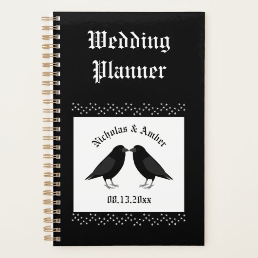 Gothic Wedding Kissing Ravens Custom Planer (Vorderseite)