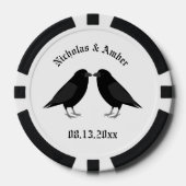 Gothic Wedding Kissing Ravens Custom Pokerchips (Vorderseite)