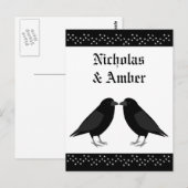 Gothic Wedding Kissing Ravens Custom Postkarte (Vorne/Hinten)