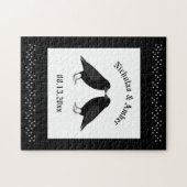 Gothic Wedding Kissing Ravens Custom Puzzle (Horizontal)