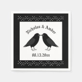 Gothic Wedding Kissing Ravens Custom Serviette (Vorderseite)