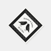 Gothic Wedding Kissing Ravens Custom Serviette (Ecke)