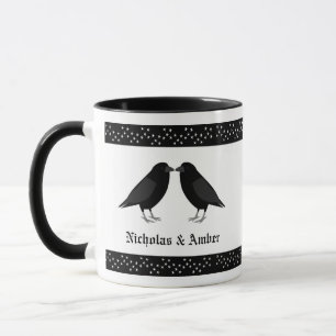 Gothic Wedding Kissing Ravens Custom Tasse