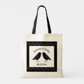 Gothic Wedding Kissing Ravens Custom Tragetasche (Rückseite)