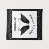 Gothic Wedding Kissing Ravens Custom Wandteppich (Vorderseite (Horizontal))