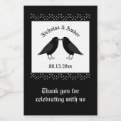 Gothic Wedding Kissing Ravens Custom Weinetikett (Einzelnes Label)