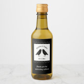 Gothic Wedding Kissing Ravens Custom Weinetikett (Vorderseite)