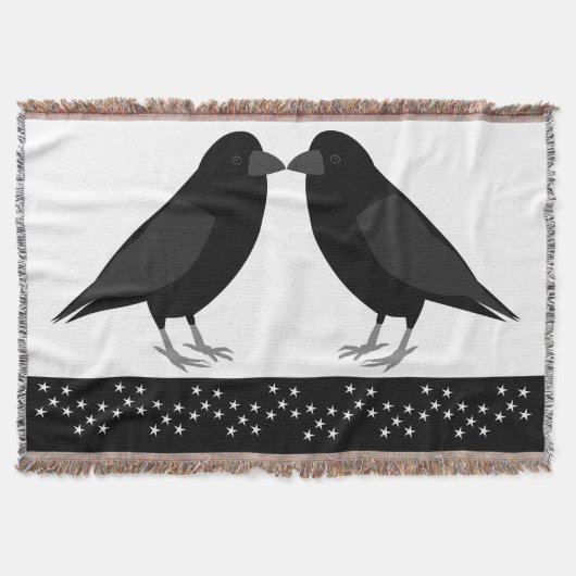 Gothic Wedding Kissing Ravens Decke (Vorderseite)