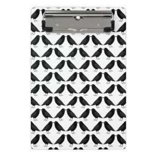 Gothic Wedding Kissing Ravens Gemustert Mini Klemmbrett