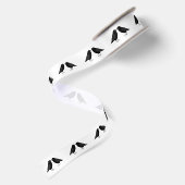 Gothic Wedding Kissing Ravens Gemustert Satinband (Rückseite)