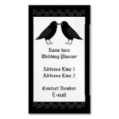 Gothic Wedding Kissing Ravens Wedding Planner Magnetische Visitenkarte (Vorderseite Vertikal)
