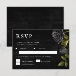 Gothic Wedding Meal Choice RSVP Karte