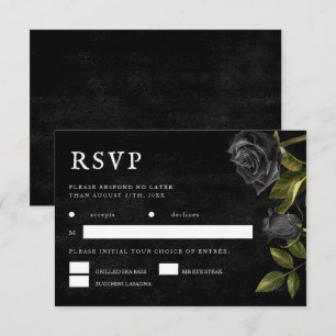 Gothic Wedding Meal Choice RSVP Karte