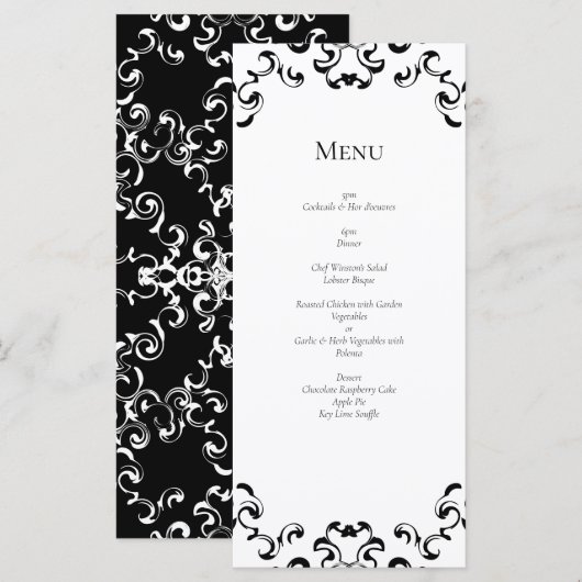 Gothic Wedding Menükarte (Vorne/Hinten)