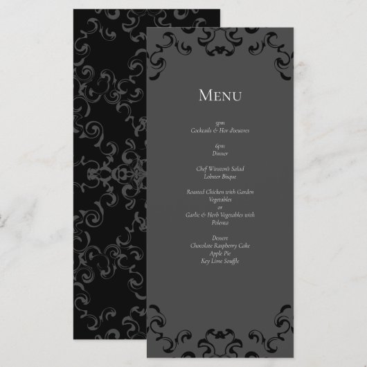 Gothic Wedding Menükarte (Vorne/Hinten)