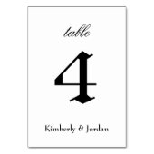 Gothic Wedding Modern Black and White Tischnummer (Rückseite)