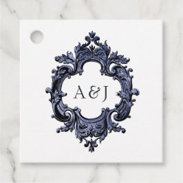 Gothic Wedding Monogram Gilded Frame Geschenkanhänger