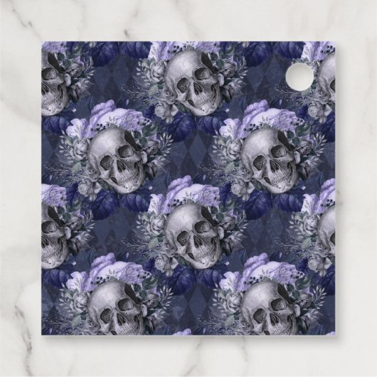 Gothic Wedding Monogram Gilded Frame Geschenkanhänger (Rückseite)