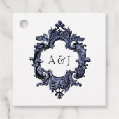 Gothic Wedding Monogram Gilded Frame Geschenkanhänger (Vorderseite)