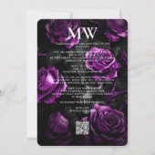Gothic Wedding Monogram Skull Lila Rose Einladung (Rückseite)