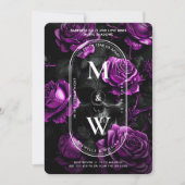 Gothic Wedding Monogram Skull Lila Rose Einladung (Vorderseite)